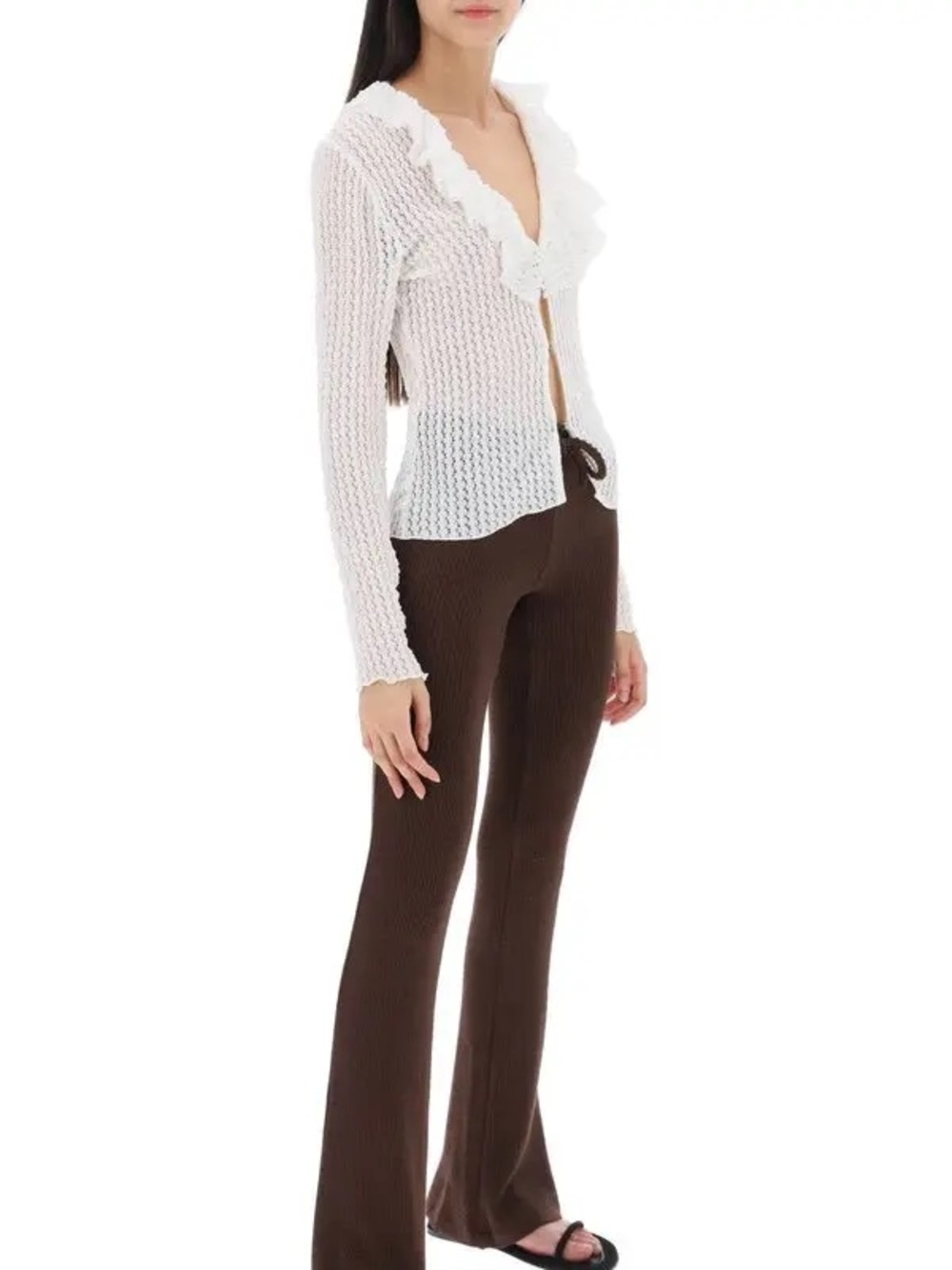 Siedres Chloe Textured Ruffle Shirt Size 34